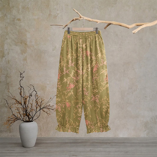 Pantalon de détente rétro vert olive en bambou Ownkoti - XL - image 0