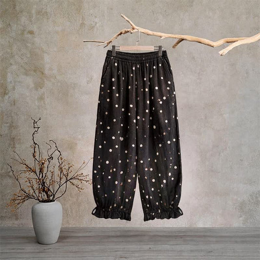 Pantalon de détente intemporel à pois noirs Ownkoti - XL - image 0