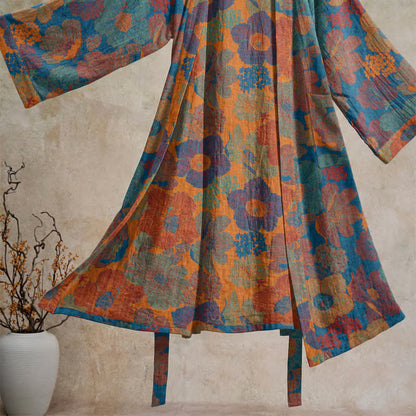 Kimono en coton à fleurs vintage Ownkoti - image 8