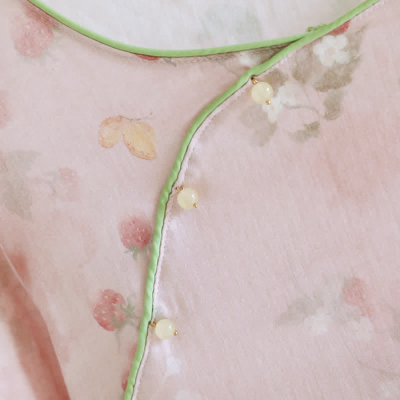 Nuisette d'intérieur Ownkoti rose fraise en coton - image 2
