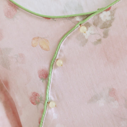 Nuisette d'intérieur Ownkoti rose fraise en coton - image 2