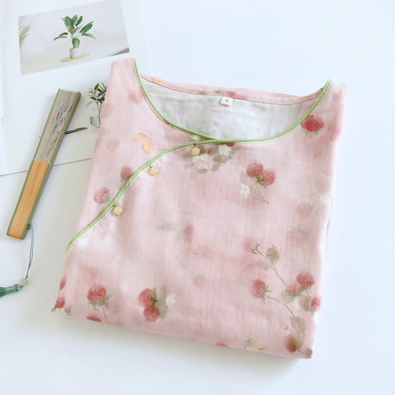Nuisette d'intérieur Ownkoti rose fraise en coton - image 1
