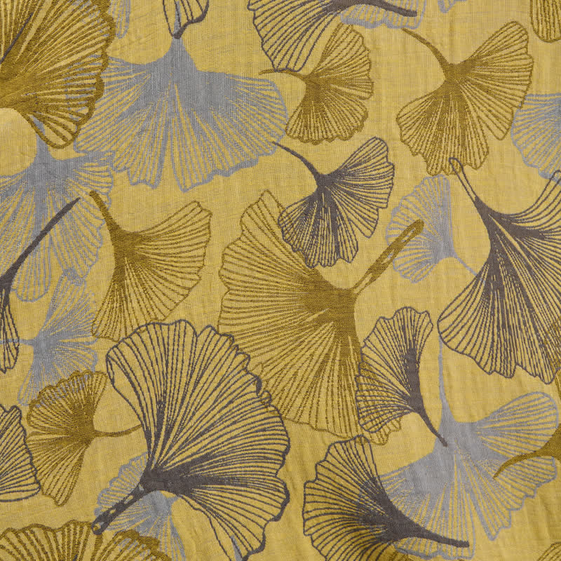 Ensemble de literie en coton à feuilles de ginkgo doré Ownkoti - image 4
