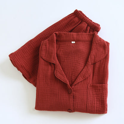 Ensemble de vêtements d'intérieur en gaze de coton avec patte de boutonnage - image 6