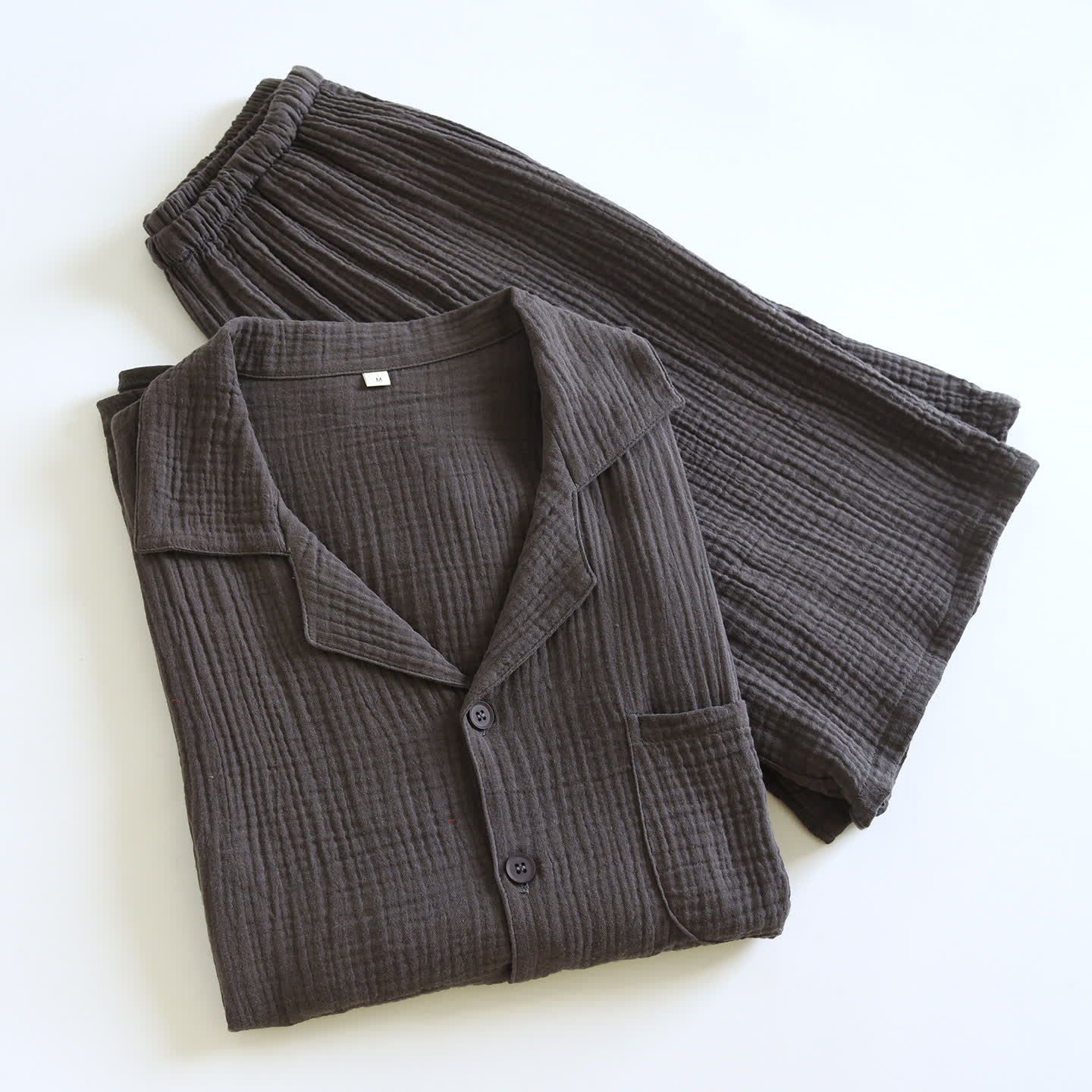 Ensemble de vêtements d'intérieur en gaze de coton avec patte de boutonnage - image 9
