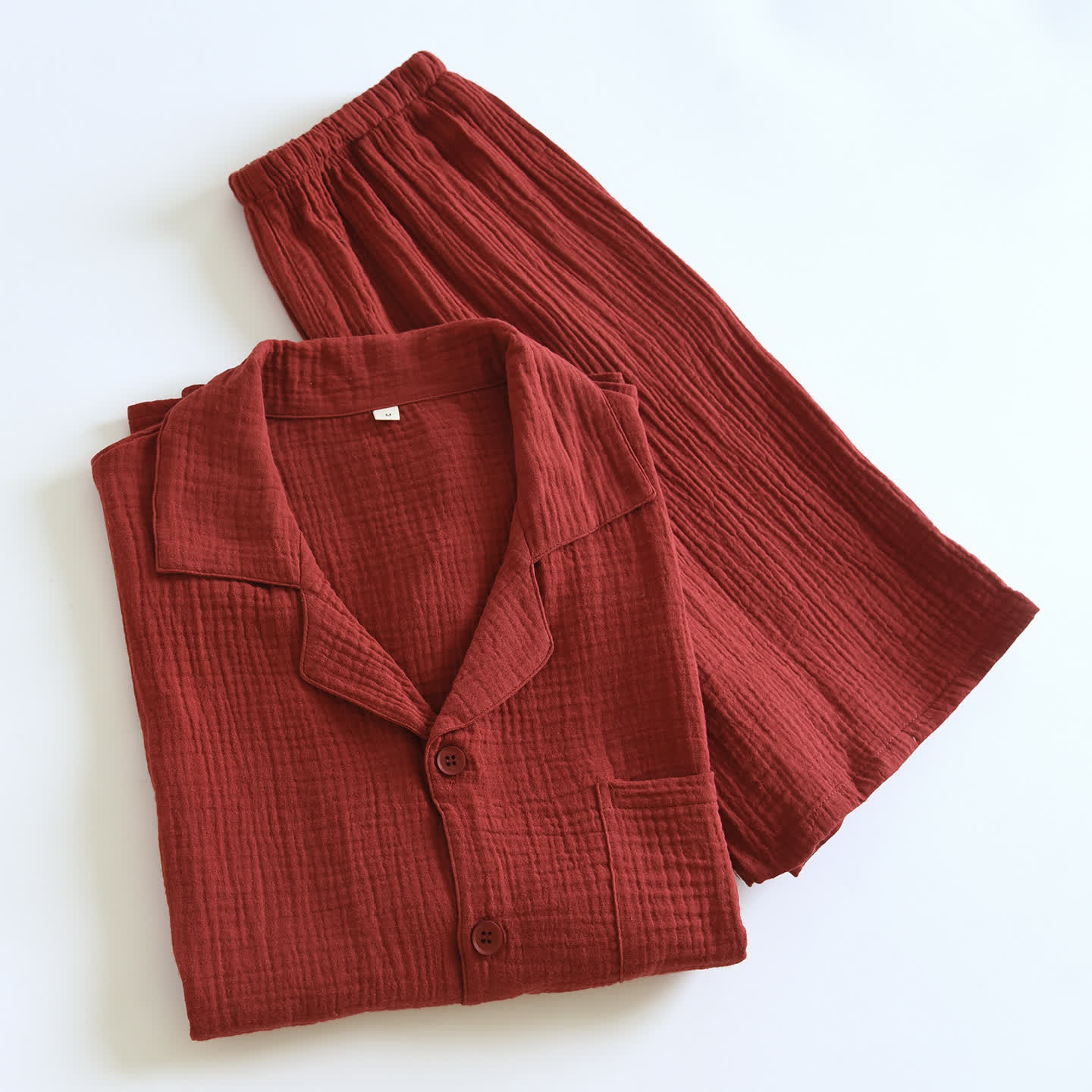 Ensemble de vêtements d'intérieur en gaze de coton avec patte de boutonnage - image 7