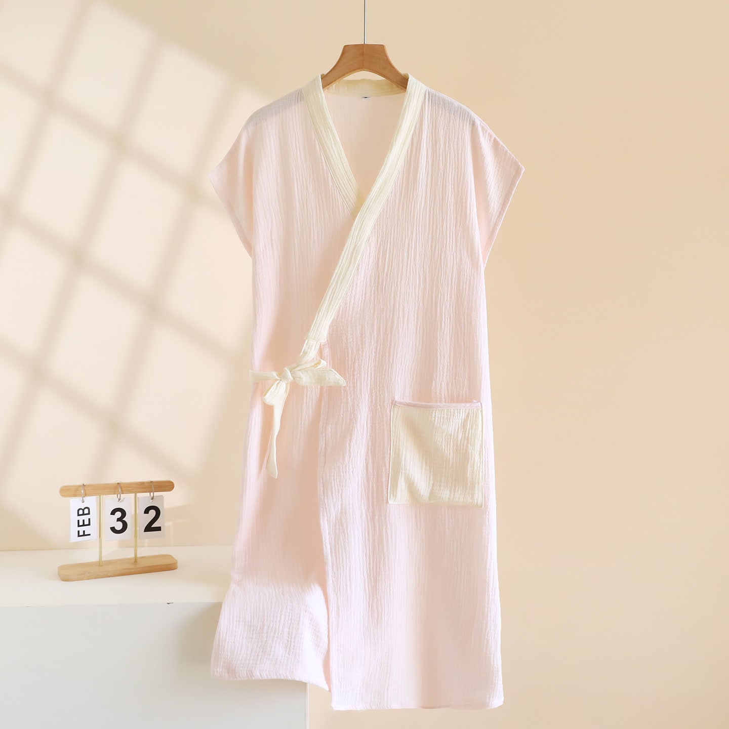 kimono minimaliste en coton - Rose - Taille XL femme - image 2
