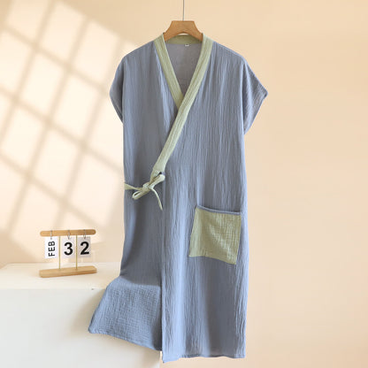 kimono minimaliste en coton - Gris-bleu - Taille XL homme - image 14