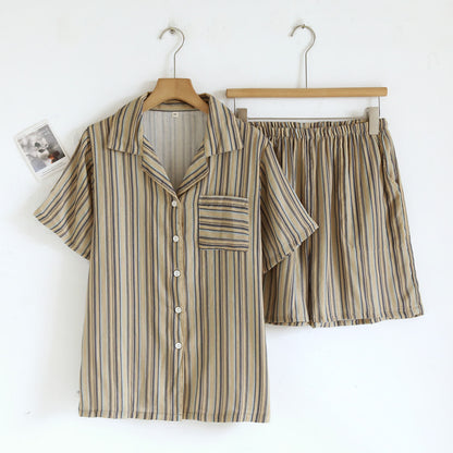 Ensemble de vêtements d'intérieur vintage en coton à bretelles - Beige - XL - image 0
