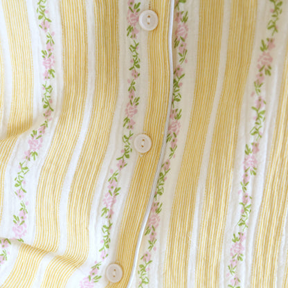 Ensemble de vêtements d'intérieur à rayures florales et patte de boutonnage - image 6