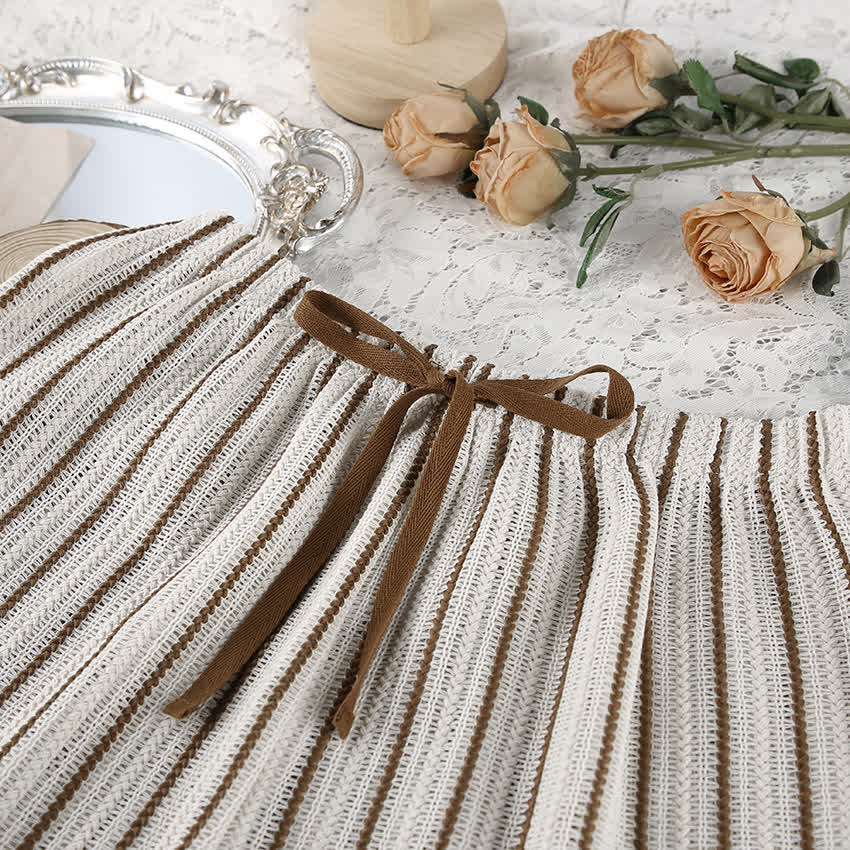 Ensemble de vêtements d'intérieur de villégiature en coton rayé facile à porter - image 4