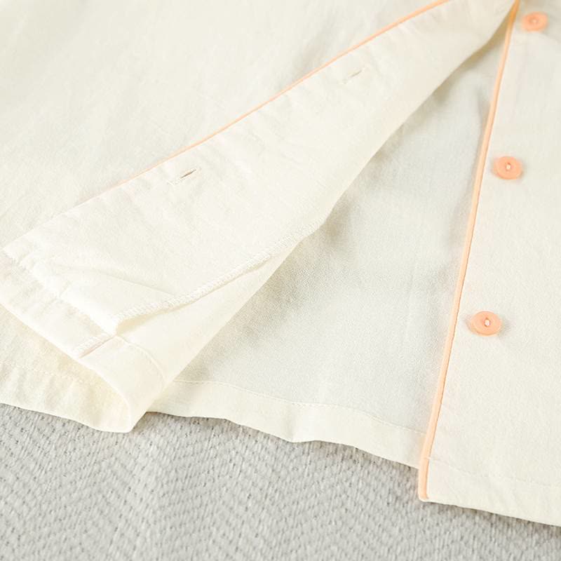 Ensemble pyjama minimaliste en coton à manches longues et poches - image 5