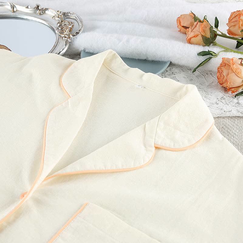 Ensemble pyjama minimaliste en coton à manches longues et poches - image 4