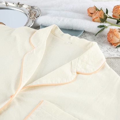 Ensemble pyjama minimaliste en coton à manches longues et poches - image 4