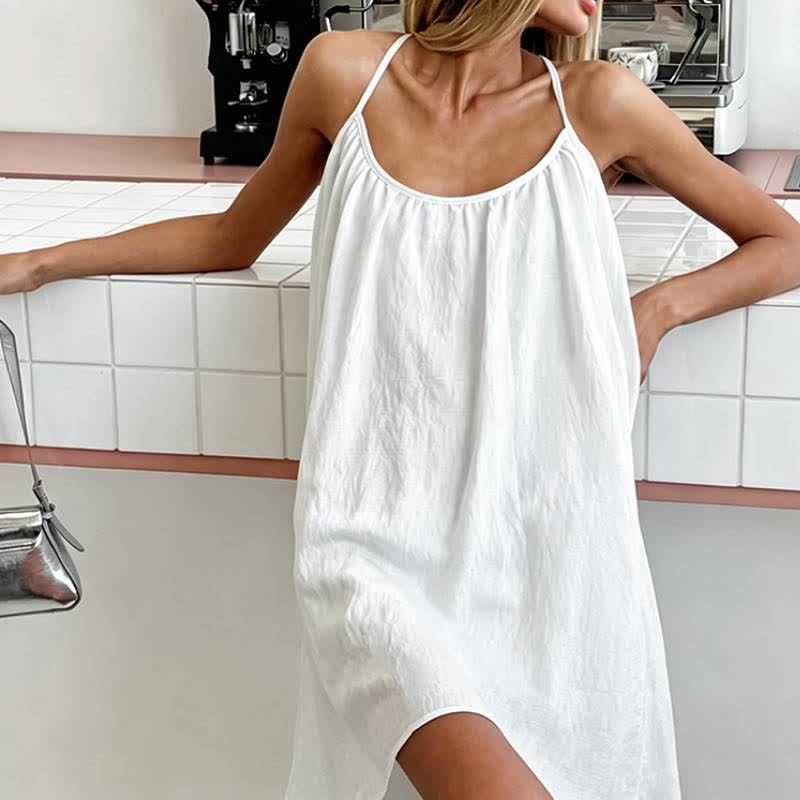 robe de plage minimaliste sans manches - image 4