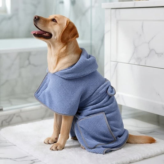 Peignoir pour chien en microfibre unie Ownkoti - Bleu - XL - image 0