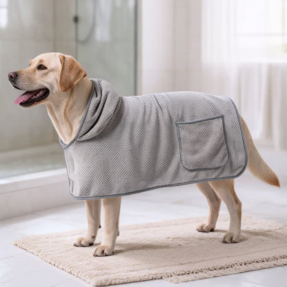 Peignoir pour chien en microfibre unie Ownkoti - Gris - XL - image 4