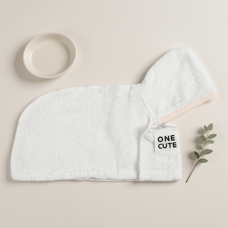 Robe pour chien à capuche en coton éponge blanc Ownkoti - image 2