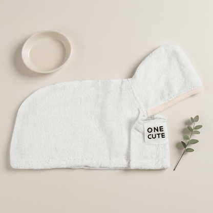 Robe pour chien à capuche en coton éponge blanc Ownkoti - image 2