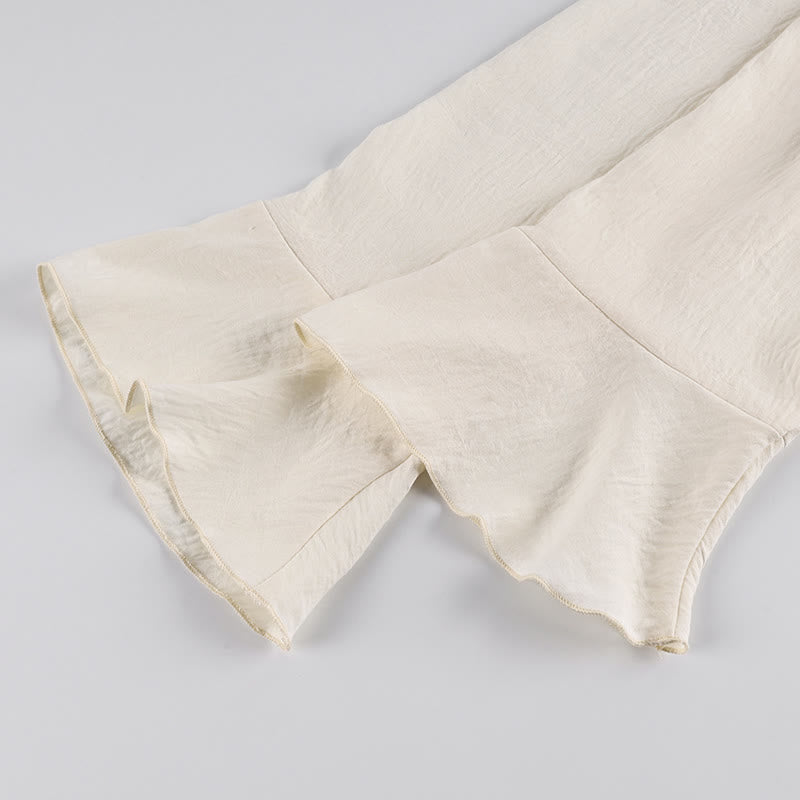 Ensemble de vêtements d'intérieur romantiques à volants et nœud sur le devant Ownkoti - image 5