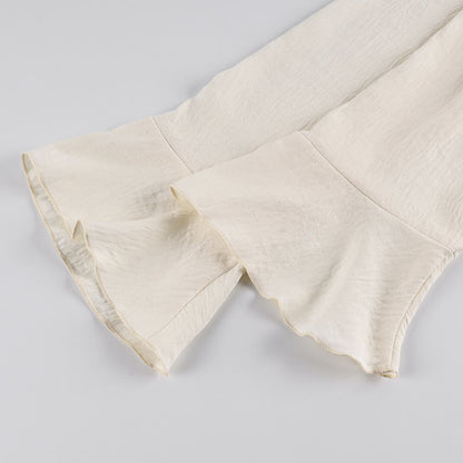 Ensemble de vêtements d'intérieur romantiques à volants et nœud sur le devant Ownkoti - image 5