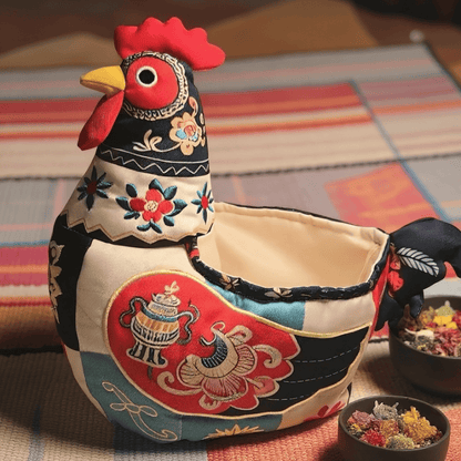 Panier de rangement pour poulet en patchwork folklorique Ownkoti - image 2