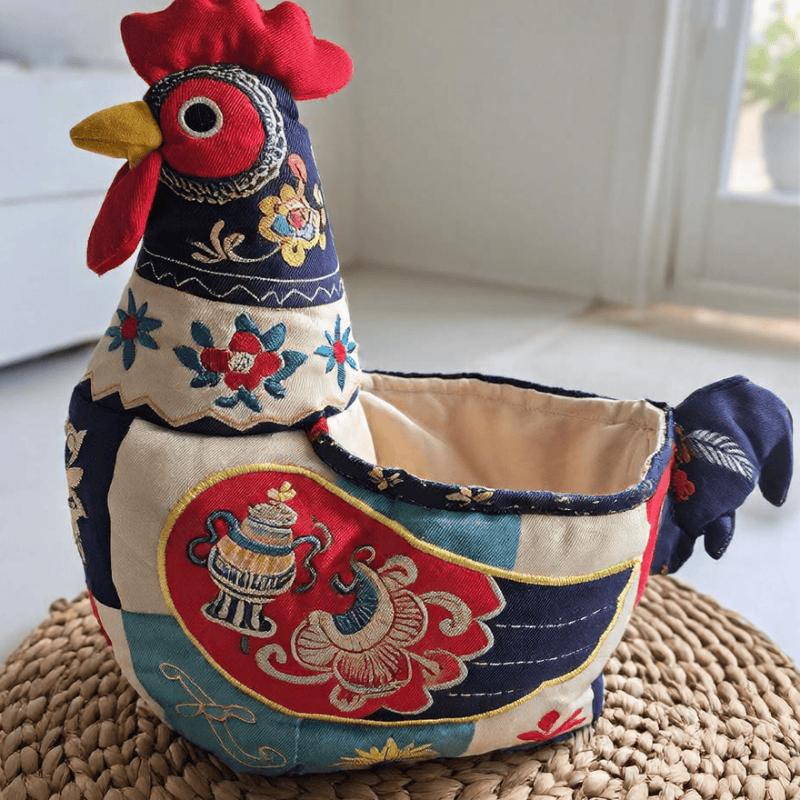 Panier de rangement pour poulet en patchwork folklorique Ownkoti - image 5