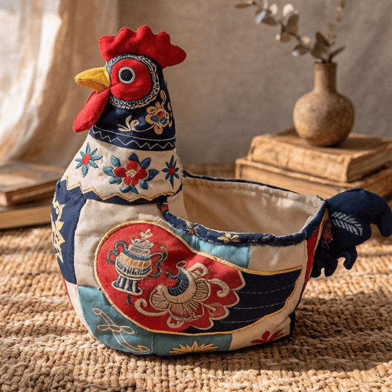 Panier de rangement pour poulet en patchwork folklorique Ownkoti - image 3