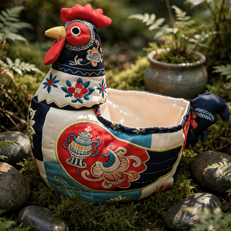 Panier de rangement pour poulet en patchwork folklorique Ownkoti - image 4