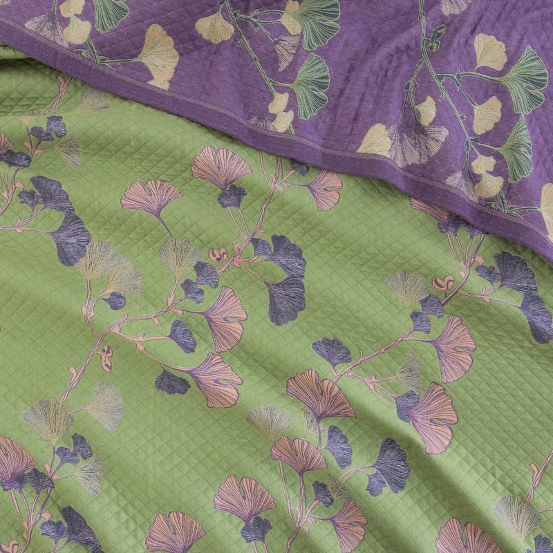 Couverture en gaze de coton à motif de feuilles de ginkgo Ownkoti - image 13