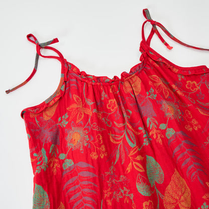 Ensemble de détente Ownkoti Retro Red Leaf Cotton Cami Lounge Set - image 2