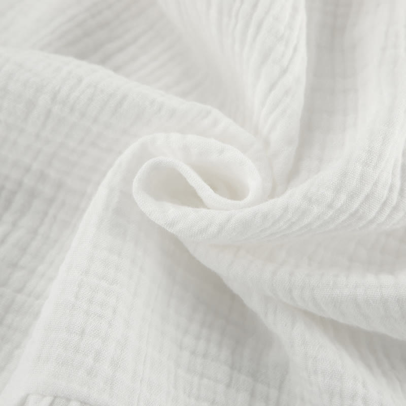 Ensemble de vêtements d'intérieur Ownkoti en gaze de coton blanc uni - image 6