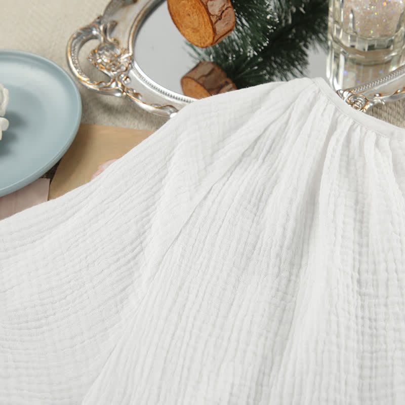 Ensemble de vêtements d'intérieur Ownkoti en gaze de coton blanc uni - image 5