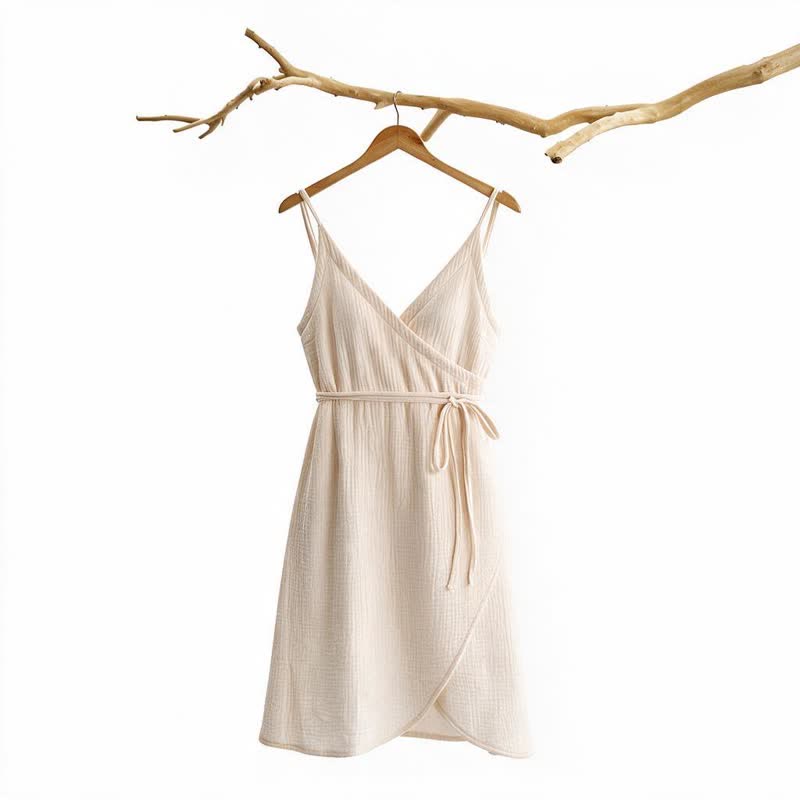Robe d'intérieur sans manches unie Ownkoti - Beige - L - image 0