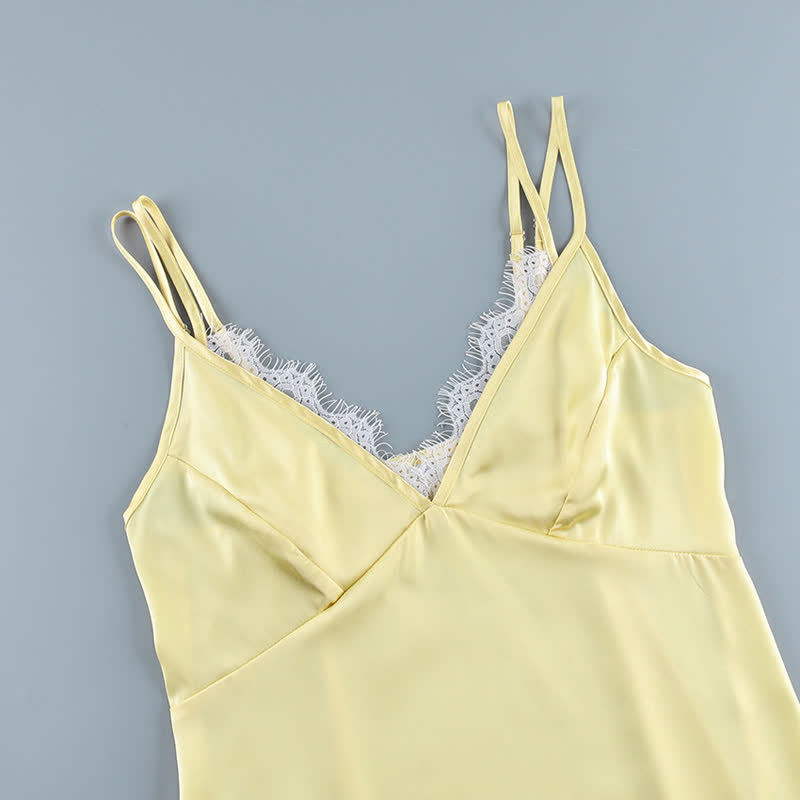 Ensemble de détente Ownkoti élégant à bordure en dentelle et débardeur - image 4