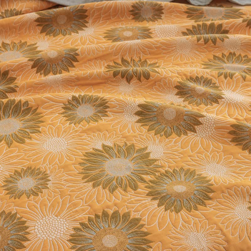 Couverture en gaze de coton rétro à motif tournesol Ownkoti - image 5