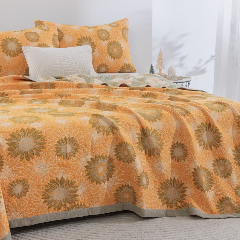 Couverture en gaze de coton rétro à motif tournesol Ownkoti - image 1