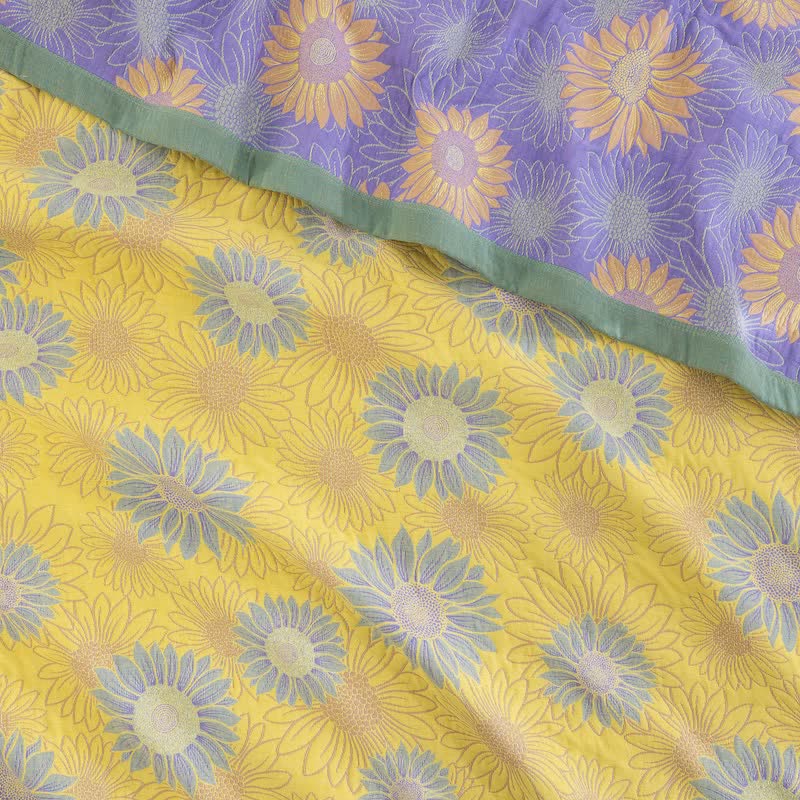 Couverture en gaze de coton rétro à motif tournesol Ownkoti - image 15
