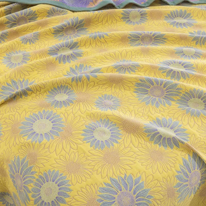Couverture en gaze de coton rétro à motif tournesol Ownkoti - image 13