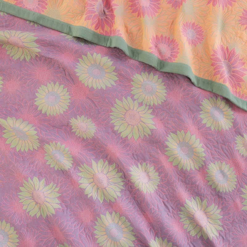 Couverture en gaze de coton rétro à motif tournesol Ownkoti - image 19