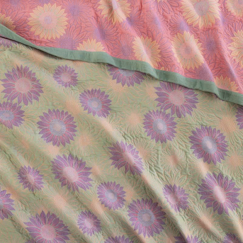 Couverture en gaze de coton rétro à motif tournesol Ownkoti - image 28