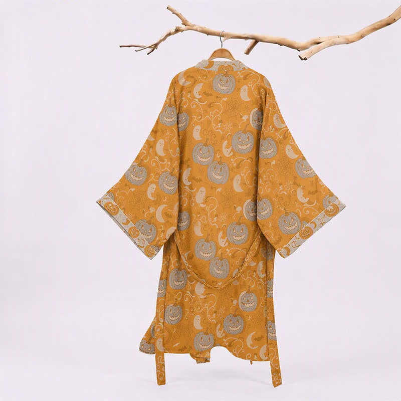 Kimono d'Halloween Ownkoti avec citrouilles et fantômes - image 1