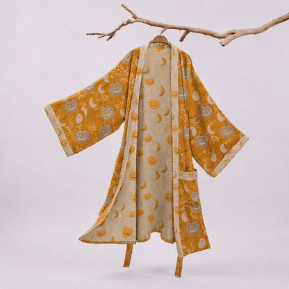 Kimono d'Halloween Ownkoti avec citrouilles et fantômes - Orange - 2XL - image 0