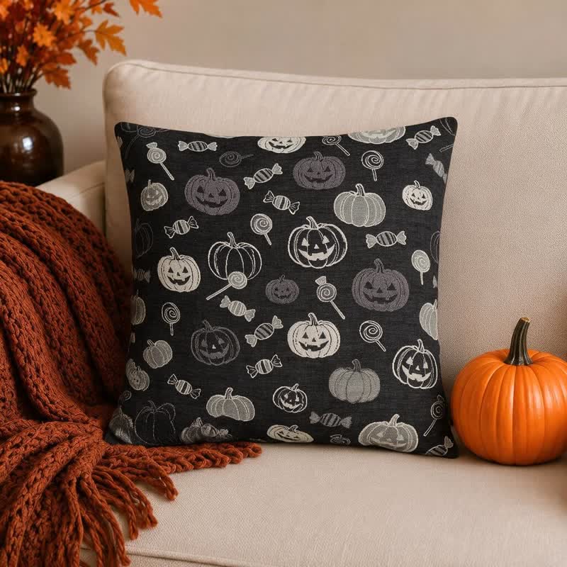 Oreiller en coton Ownkoti citrouille bonbon d'Halloween - image 3