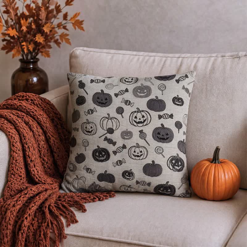 Oreiller en coton Ownkoti citrouille bonbon d'Halloween - image 6