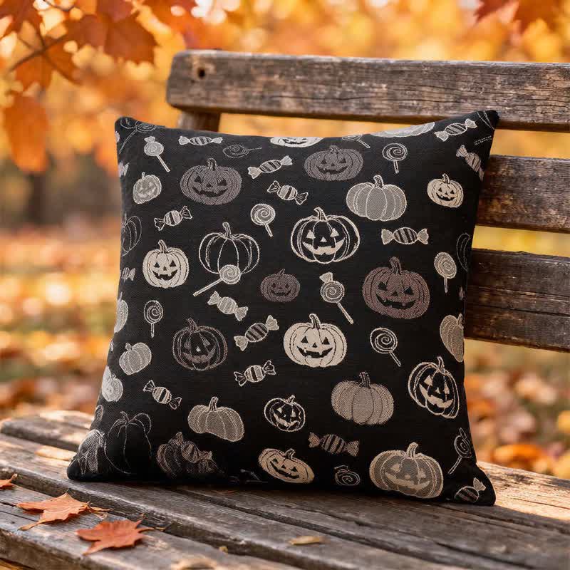 Oreiller en coton Ownkoti citrouille bonbon d'Halloween - image 1