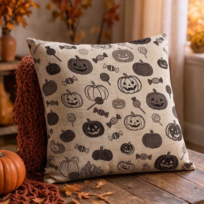 Oreiller en coton Ownkoti citrouille bonbon d'Halloween - image 5