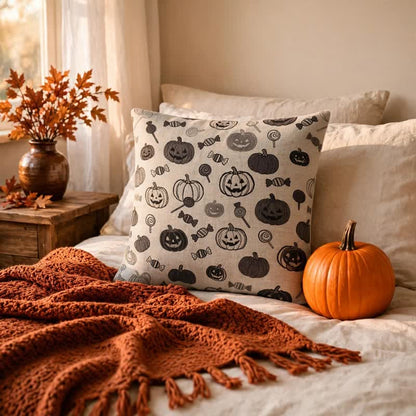 Oreiller en coton Ownkoti citrouille bonbon d'Halloween - image 7