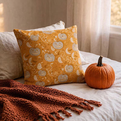 Coussin décoratif en coton Ownkoti Orange Pumpkin Ghost - image 2