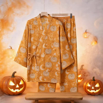 Ensemble pyjama kimono en coton Ownkoti Halloween citrouille fantôme - image 2